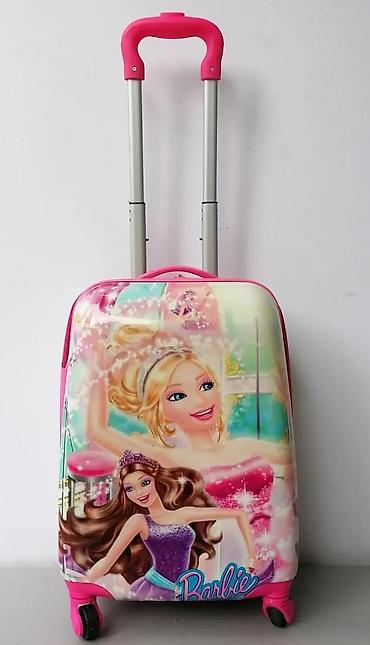 Rančevi, torbe i koferi: Dečji kofer na točkiće – Barbie motiv - Tvrda školjka sa sjajnim — 6