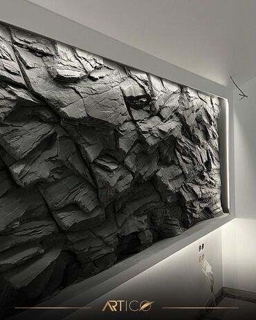 искуственные светы: Декоративные 3D‑панели/барельеф «Скала» для акцентных стен - Ручная