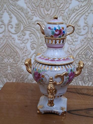 samovar almaq: Porselen mini samovar-çaydan dəsti - Material: yüksək keyfiyyətli — 1