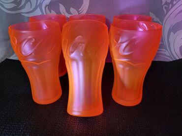 Čaše: Case nove oranz Coca Cola. Case nove,komada 6 u ceni. Visina. 14cm — 4