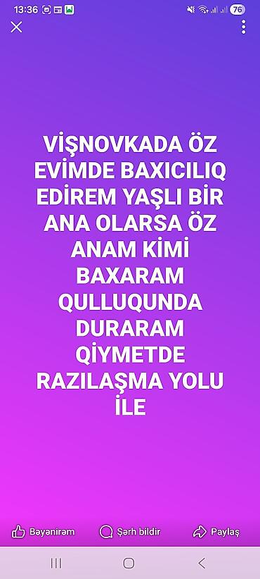 yaşlı qadına baxmaq: Vi̇şnovkada öz evimdə yaşlı şəxslər üçün baxıcılıq xidməti. - Ev — 1