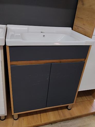silver kitchen: Тумба с умывальником для ванной комнаты - Комплект: напольная тумба — 1