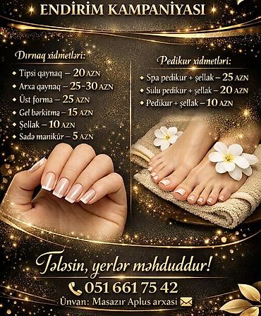 masaj spa: Xidmət: Manikür və pedikür üzrə endirim kampaniyası Dırnaq — 1