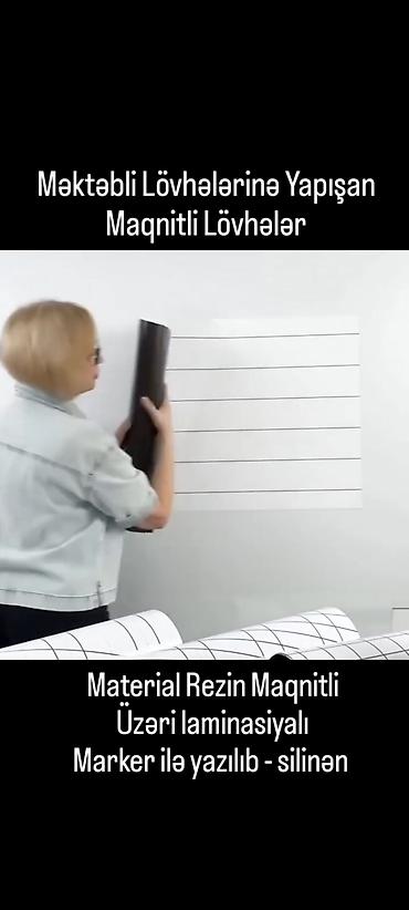 Reklam lövhələri: Maqnitli Lövhələr məktəb və ofis üçün. ölçü: 1metr x 70sm. Marker ilə — 3