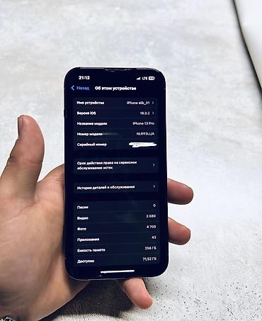 Apple iPhone: IPhone 13 Pro, Б/у, 256 ГБ, Sierra Blue, Зарядное устройство, Чехол, Кабель, 75 % — 7