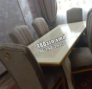heyet stol stul: Qonaq otağı üçün, Yeni, Açılmayan, Dördbucaq masa, 6 stul — 3