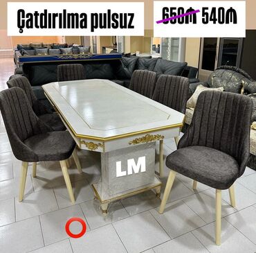 Masa və oturacaq dəstləri: Qonaq otağı üçün, Yeni, 6 stul