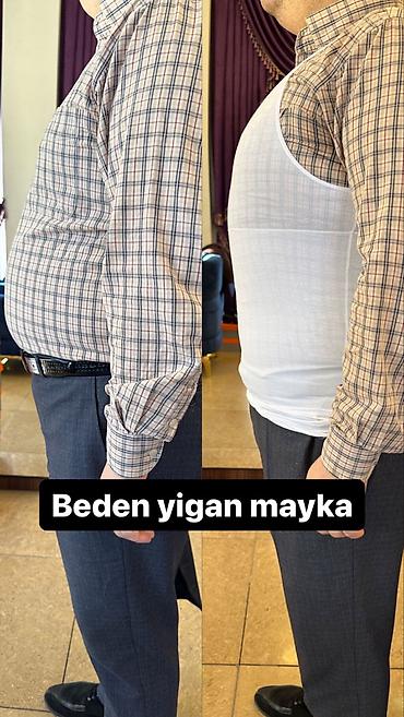 Maykalar: Kişilər üçün bədən yığan mayka - Qarın və bel hissəsini sıxaraq daha — 1