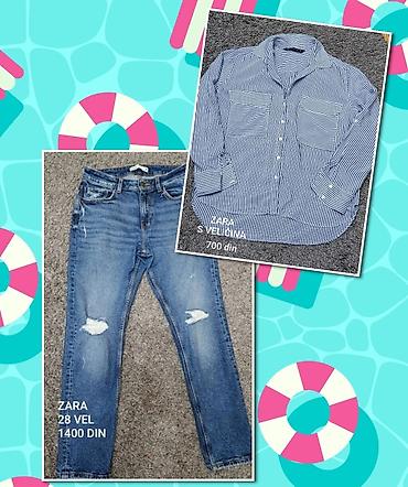 pantalone sat: Zajedno 1500 Zara farmerke i košulja sa prugama — 1
