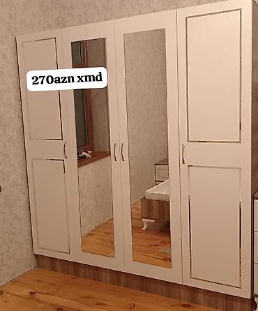 taxt carpayı: Ağ rəngli 5 qapılı paltar şkafı - Material: MDF/LDSP kombinasiyası — 1