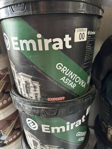 Грунтовка: Грунтовка "Emirat" для внутренних и наружных работ. Предназначена для