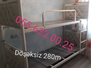 İkimərtəbəli uşaq çarpayıları: Oğlan və qız üçün, Yeni, Çarpayı, Matrassız, Siyirməsiz — 21