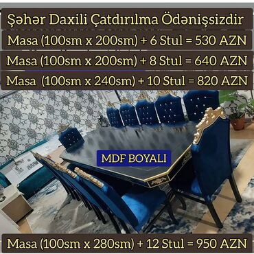 ucuz stol stul desti: Qonaq otağı üçün, Yeni, Açılmayan, Dördbucaq masa
