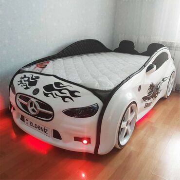 Uşaq üçün maşın çarpayıları: Yeni, Hazır, Maşın-çarpayı, Matras ilə, Siyirməsiz — 6