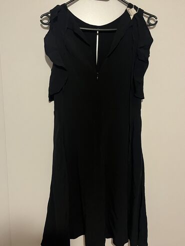 modeli haljina za punije dame: S (EU 36), M (EU 38), bоја - Crna, Večernji, maturski, Na bretele