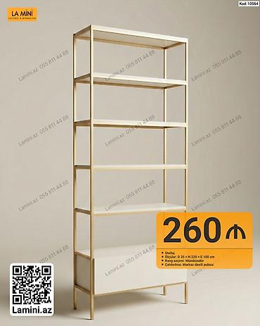 Stellaj – minimal tərzli açıq rəf sistemi - Ölçülər: Dərinlik 35 sm ×