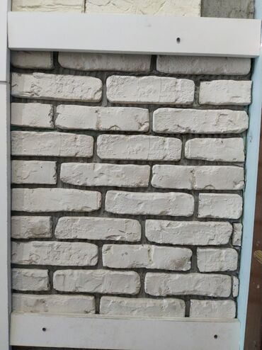 metbex divar kağızları: Ağ dekorativ kərpic panelləri - Material: dekorativ kərpic görünümlü