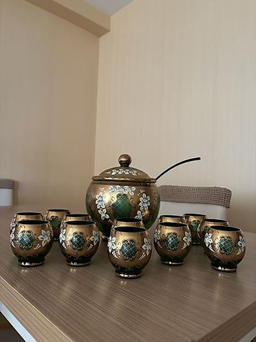 qab qaşiq: Şüşə punch/kompot dəsti - Tərkib: 1 böyük qapaqlı qab + 1 uzun saplı — 1