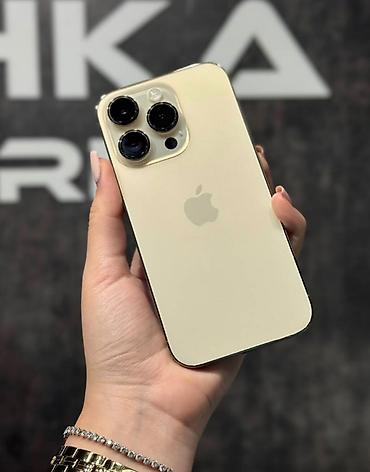iphone 14 pro dubai version: IPhone 14 Pro, 128 GB, Matte Gold, Zəmanət, Simsiz şarj, Face ID — 1