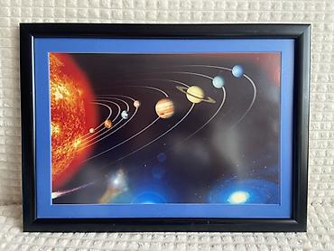 divar nacniki: Günəş sistemi mövzusunda çərçivəli plakat - Təsvir: Günəş, orbit — 1