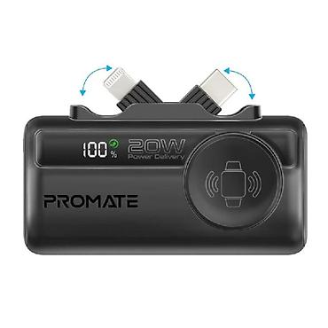mini utu: Promate PowerUp-Trio 5000mAh 20W Mini Power Bank – USB‑C, Lightning — 1