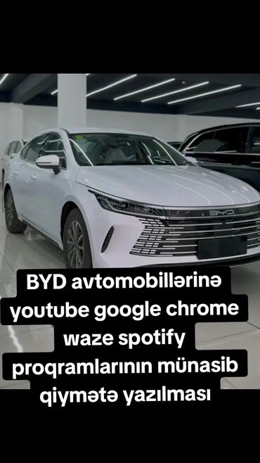 Digər avto xidmətlər: BYD avtomobillərinə youtube, google, chrome, waze və s. proqramların