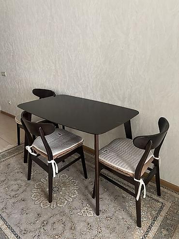 study table: Кухонный стол и стул, Б/у, Самовывоз, цвет - Коричневый — 1
