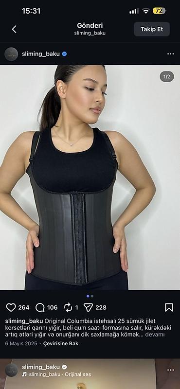 Нижнее белье: Məhsul: Original Ann chery 25 sümüklü jilet korseti Xüsusiyyətlər: - — 2