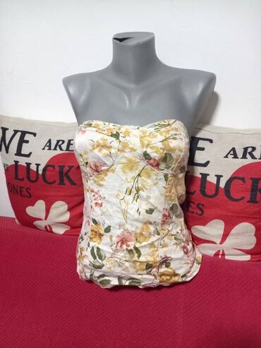 crop top majice new yorker: XS (EU 34), Floral, color - Yellow