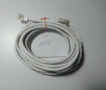 модем вингл: Кабель комнатный, UTP Cat 5E, RJ45, обжат с двух сторон, белый, 4