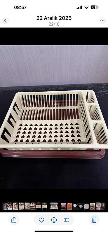 Mətbəx üçün plastik qab-qacaq quruducusu - 2 hissəli: üst hissə –