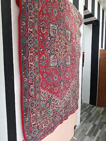 bagema güldan: Qırmızı əsaslı klassik naxışlı xalça - Material: qalın, sıx ilməli — 1
