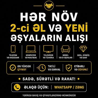 elektrik matoru: Xidmət: Hər növ 2-ci əl və yeni əşyaların alışı Alınan kateqoriyalar — 1