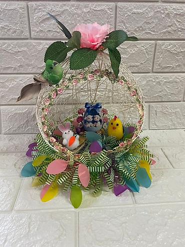 Praznična dekoracija: Uskršnje dekorativne aranžmane – ručni rad - Unikatne sferične — 9