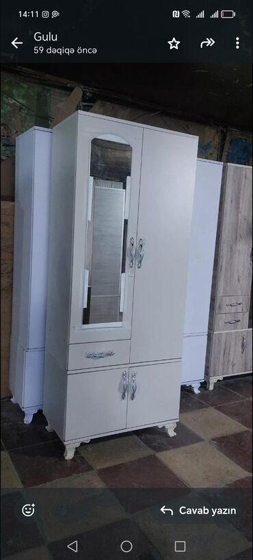 Dolablar: Açılan, 2 qapılı Düz dolab, Qarderob, paltar dolabı — 3
