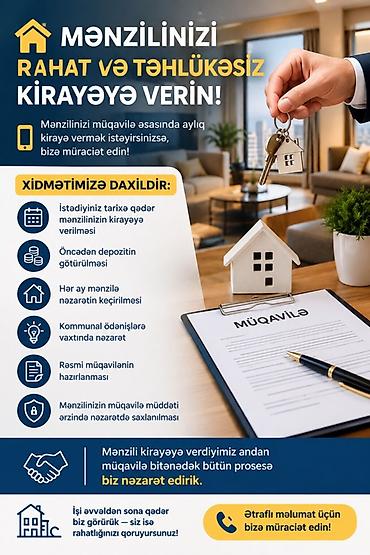 Xidmət: Mənzilinizin təhlükəsiz və rahat şəkildə kirayəyə verilməsi