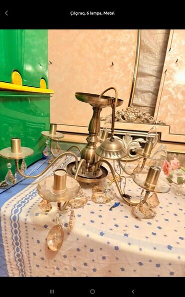 lyusturlar: Çılçıraq, 6 lampa, Metal
