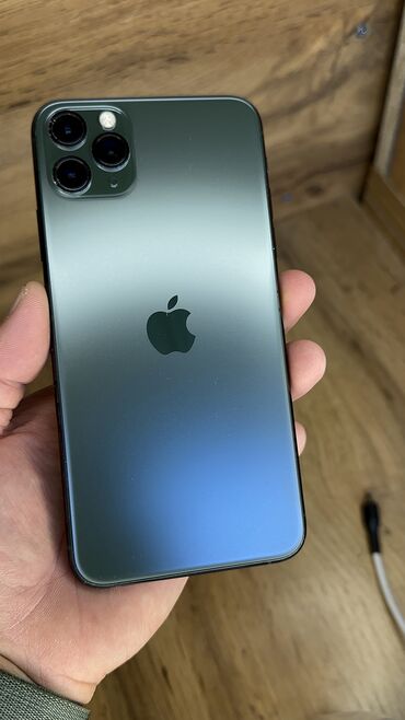 iphone 11 pro price in kyrgyzstan: IPhone 11 Pro Max, Б/у, 512 ГБ, Зеленый, Защитное стекло, Чехол, 99 %