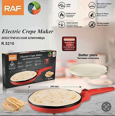 xəmir aparatı: RAF Electric Crepe Maker (R-5210) - Güc: 800W - Diametr: 24 sm (iş — 4