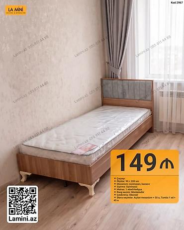 Ev və bağ: Tək nəfərlik çarpayı – Kod: 2967 Ölçü: - 90 × 200 sm Mekanizm: - — 1