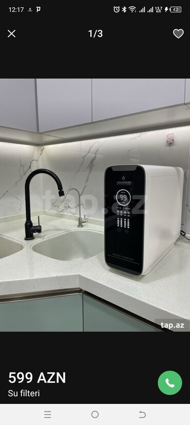 Su filtrləri: Puretech su filtrləri üçün kartriclər dəsti. Dəstdə 3 önləyici filtr — 50