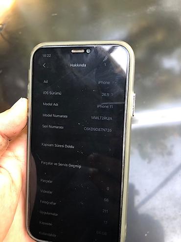 iphone xs max barter: IPhone 11, 64 GB, Qara, Face ID, Simsiz şarj — 6
