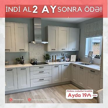 Sifarişlə mebel: Sifarişlə mətbəx dəsti, Özü çəkən petlələr, Sadə laminat, Kredit var, Pulsuz çatdırılma — 10