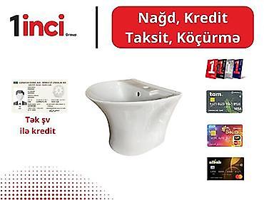 Yeni keramik çanaq – ağ rəngdə, asma tipli “tulpan” lavabo. -