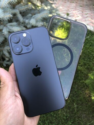 Apple iPhone: IPhone 14 Pro Max, Б/у, 256 ГБ, Черный, Защитное стекло, Чехол, Кабель, 86 %