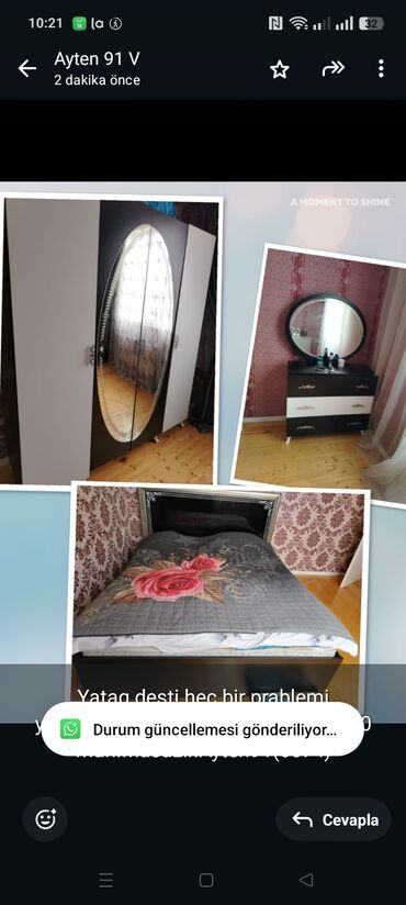 Sifarişlə yazı masaları: Yataq desti hec bir prablemi yoxdu.Matras var baza yoxdu.Qiy 400