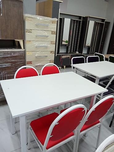 masa kafe: Stullar ilə, Düz masa, 4 nəfər, Azərbaycan, 3 il zəmanət, Kredit yoxdur, Pulsuz quraşdırılma — 5