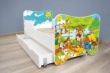 exit decija garderoba: Dečiji krevet 160x80 cm Happy Kitty + fioka Farm - Dimenzije ležajne — 1