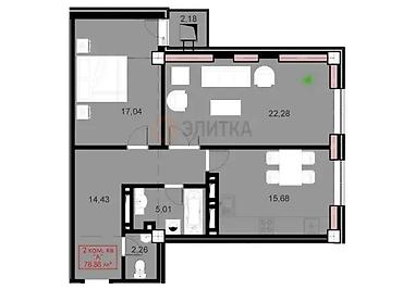 Продажа квартир: 2 комнаты, 80 м², Элитка, 16 этаж, Готовая ПСО (под самоотделку) at lalafo.kg — 2 Продажа квартир: 2 комнаты, 80 м², Элитка, 16 этаж, Готовая ПСО (под самоотделку) — 2