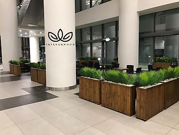 dibcek qablari: Taxta dekorativ gül qabları və bölücü planterlər - Məhsul: İkiqat — 1